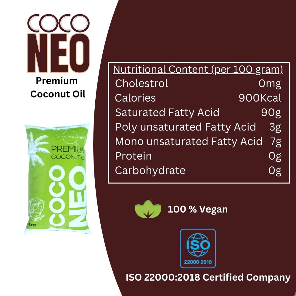 Coco Neo Premium Coconut Oil | 1 Litre Pouch