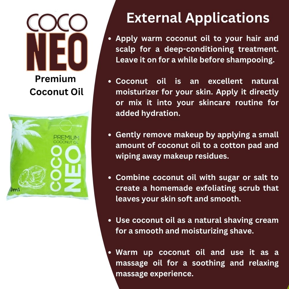 Coco Neo Premium Coconut Oil | 500 ml Pouch (Pack of 2)