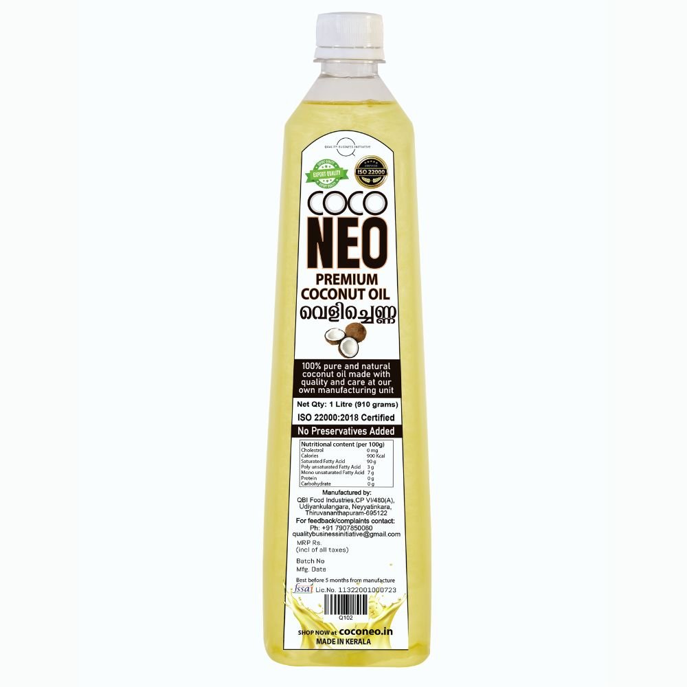 Coco Neo Premium Coconut Oil | 1 Litre Bottle - QBI Food IndustriesCoconut OilCoco Neo Premium Coconut Oil1LB8939117919276Coco Neo Premium Coconut Oil | 1 Litre Bottle
