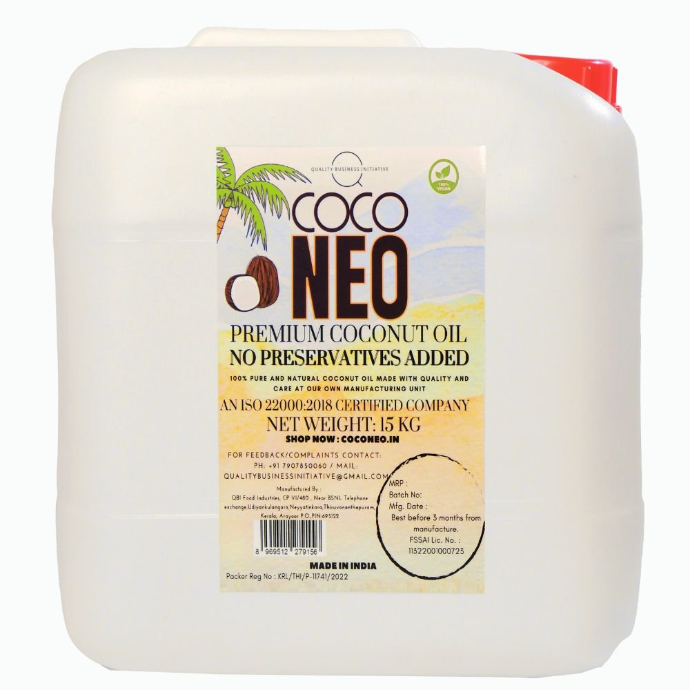 Coco Neo Premium Coconut Oil | 15 Kg CAN - QBI Food IndustriesCoconut OilCoco Neo Premium Coconut Oil15kgC8939117919344Coco Neo Premium Coconut Oil | 15 Kg CAN