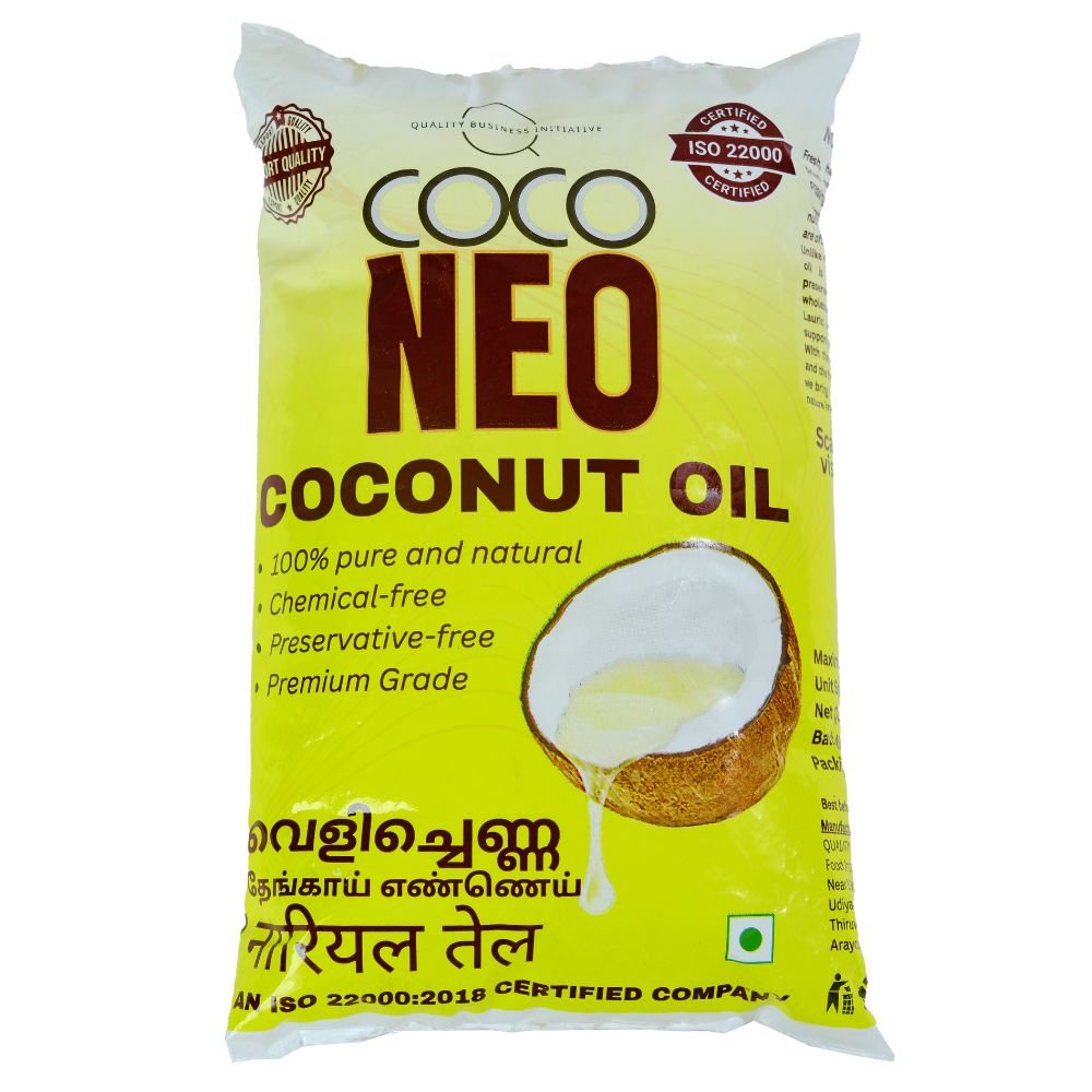 Coco Neo Premium Coconut Oil | 900 ml Pouch - QBI Food IndustriesCoconut OilCoco Neo Premium Coconut Oil900mlP8939117919726Coco Neo Premium Coconut Oil | 900 ml Pouch